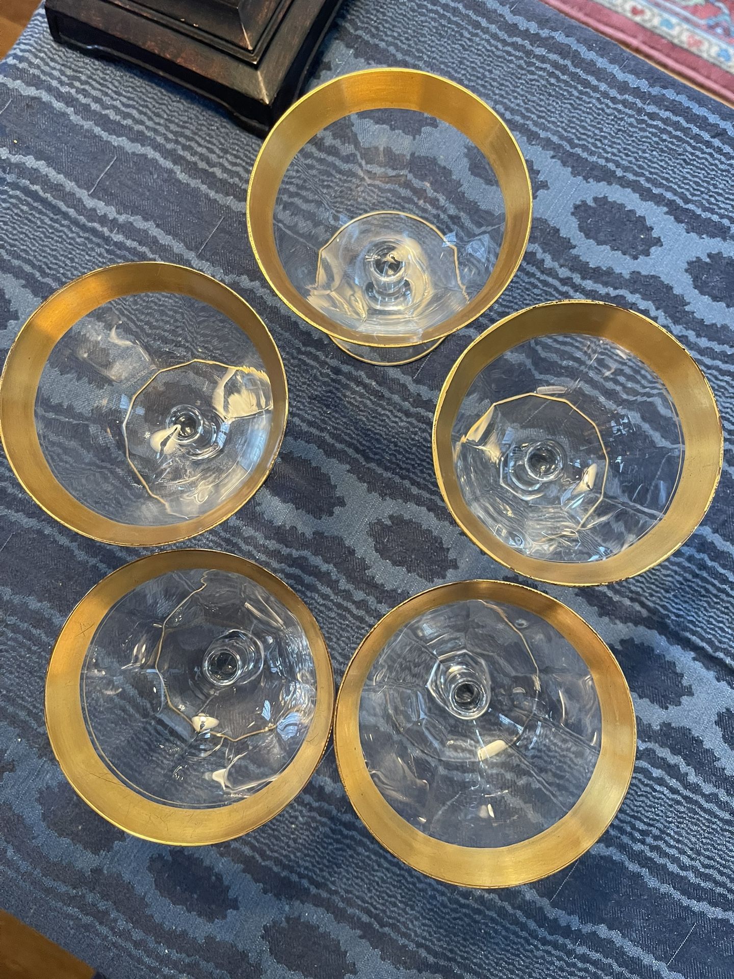 Tiffin - Franciscan “Rambler Rose” - USED - Vintage Set Of 5 - Champagne Coupe/sherbet Glass