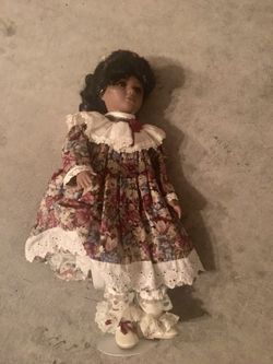 African American 1800’s Dressed Porcelain Doll
