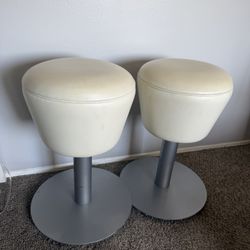 2 White Stools - 2 FeetTall