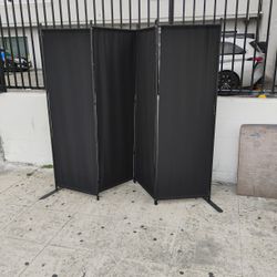 (4) FOUR PANEL CANVAS ROOM DIVIDER 