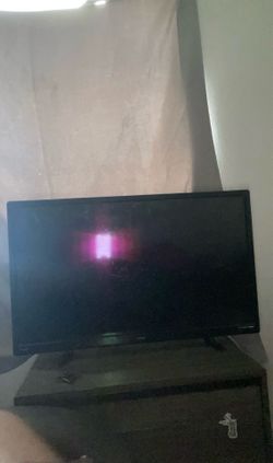 29” Roku Sanyo TV with Roku controller.