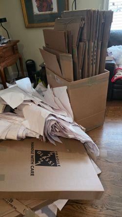 Free * Moving boxes and paper * Free