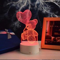 I Love You 3D Lamp LED Night Light Acrylic Touch 7 Colors Comes With Gift Box For Birthdays ,Valentines Or Any Occasion