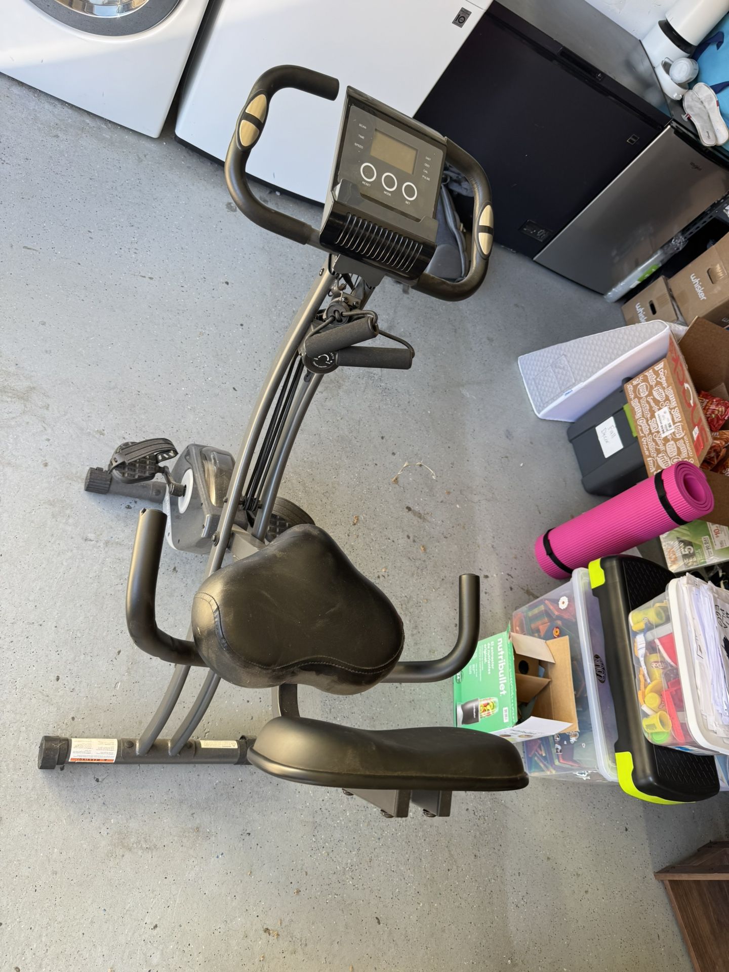 MaxKare 3 in 1 Exercise Bike Quiet Folding Magnetic Stationary Bike