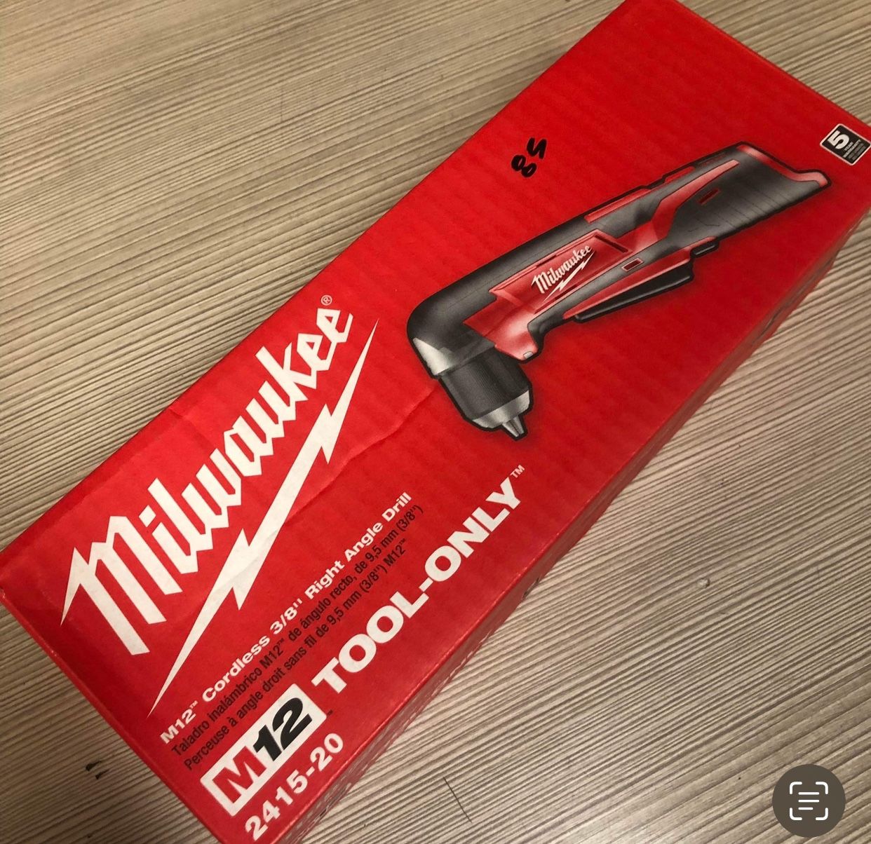 Mílwaukee New 3/8” Right Angle Drill M12