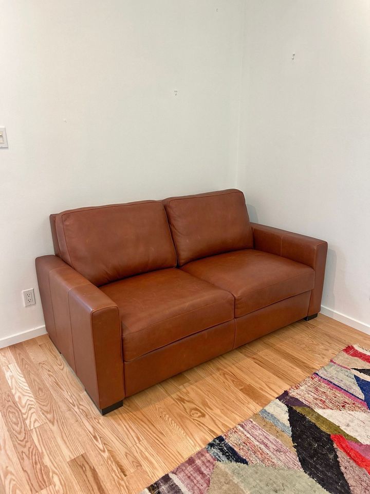 Room & Board Convertible Leather Sleeper Sofa