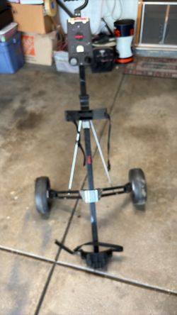 Golf push pull cart 2 wheels bag boy Pro Staff ultra durable alloy construction lightweight foldable