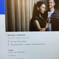 Rodrigo y Gabriela Tickets Chateau St Michelle - Sept 7