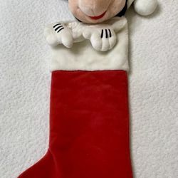 Mickey Mouse Christmas Stocking Santa Plush 3D Disneyland Disney 23”