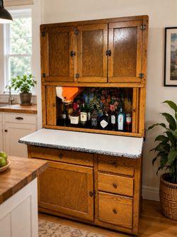 Vintage Oak Hoosier Kitchen Cabinet