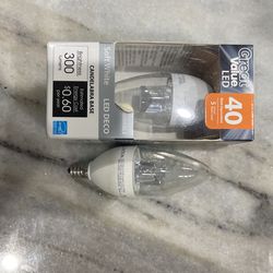 2 40w Candelabra Base Bulbs 
