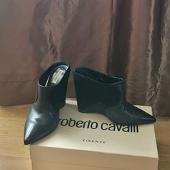 Roberto Cavalli Sabot, nappa/camoscio Woman leather Sandals