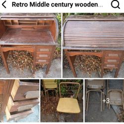 Roll Top Desk Without Drawer 