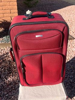 25.5" Rolling Suitcase (Red) – Great Condition by Embark for traveling storing camping or glamping
