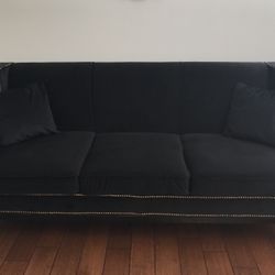 Sofa - Black velvet fabric 