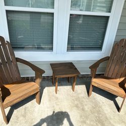 3‑piece teak Adirondack chair set