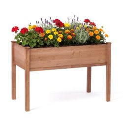 48x24x30 inch Raised Garden Bed with Legs, Elevated Wooden Planter Box for Outdoor Plants Flowers Fruits Vegetable Herb Growing