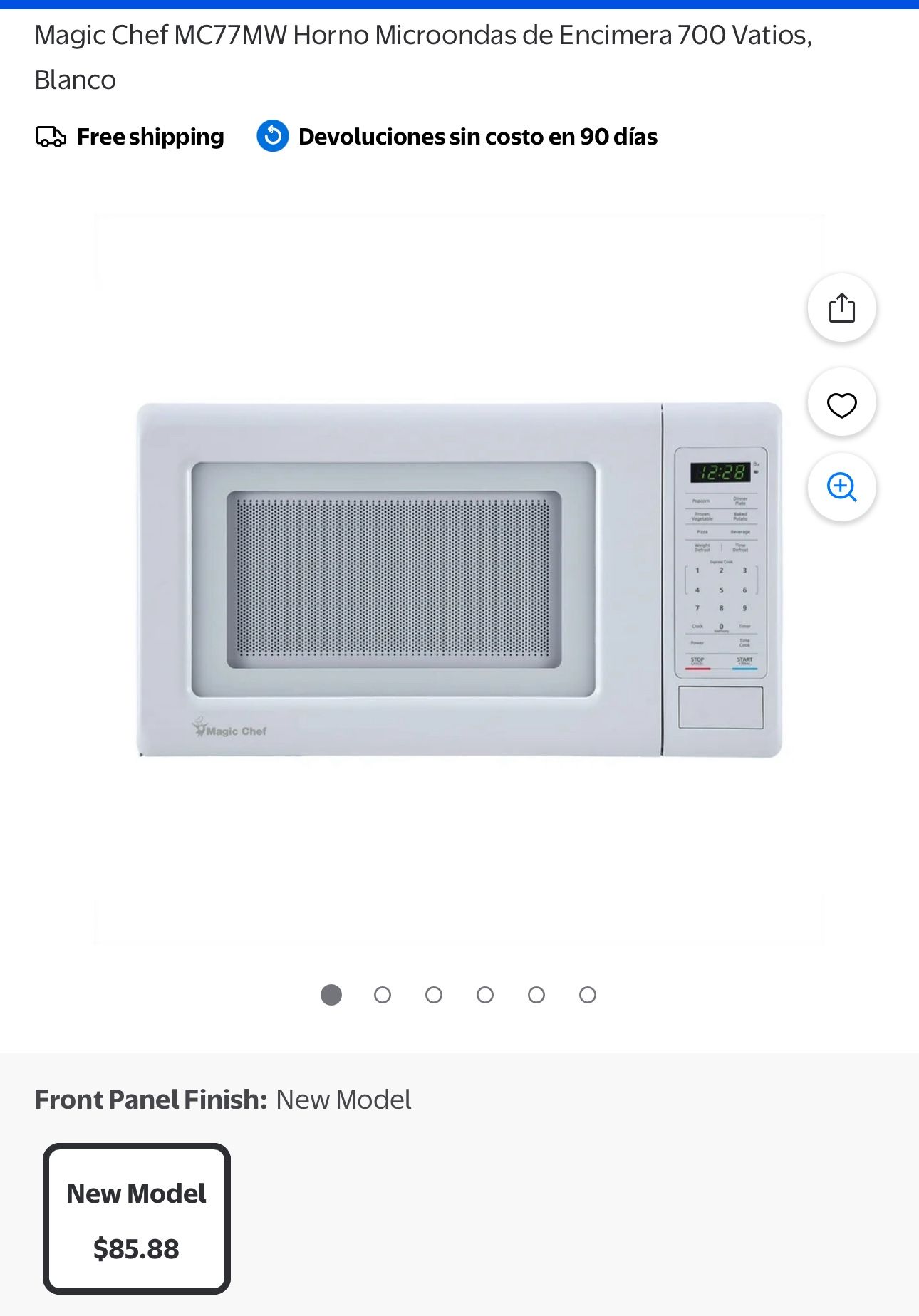 Horno Magic Chef 17.3 in. W, 0.7 cu. ft. Countertop Microwave in Black with 700-Watt Cooking Power
