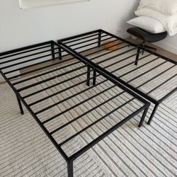 Two Twin Bed Frames And Two Twin Tempurpedic©️ Toppers