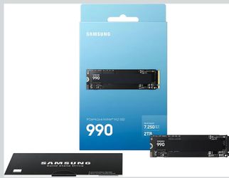 Samsung Internal SSD 990 2TB, Read/Write Speeds Up to 7,250/6,450 MB/s