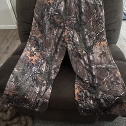 Drawstring camo wide leg pants