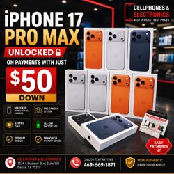 iPhone 17 Pro Max 256GB Unlocked - On Payments with just $50 down 🤩 (No credit needed ✅)