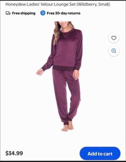 Honeydew Ladies' Velour Lounge Set