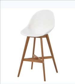 Modern table and chairs, wood and white