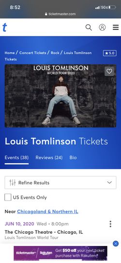 Louis Tomlinson Concert 4 Tix Jun 10th