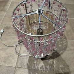Kids Pink Beads Dangling Lamp