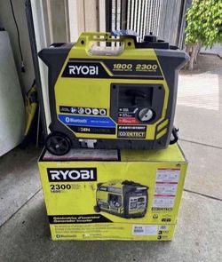 RYOBI 2,300-Watt Recoil Start Bluetooth Super Quiet Gasoline Powered Digital Inverter Generator