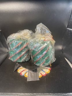 Pair of Christmas Candles and Stand