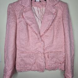 Portrait Women's Pink Button-up Blazer Jacket Size 8