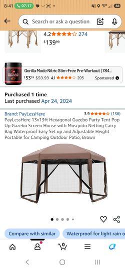 Waterproof Gazebo w/ mosquito netting