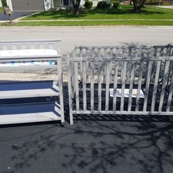 Gray Crib & Changing Table