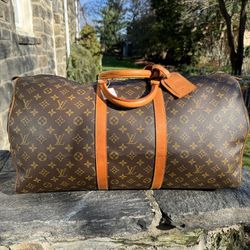 LOUIS VUITTON Keepall 55 With Tag monogram Canvas Travel Bag 