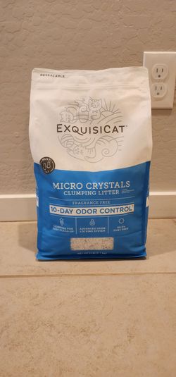 ExquisiCat Micro Crystals Clumping Cat Litter – 7 lb Bag (Fragrance Free)