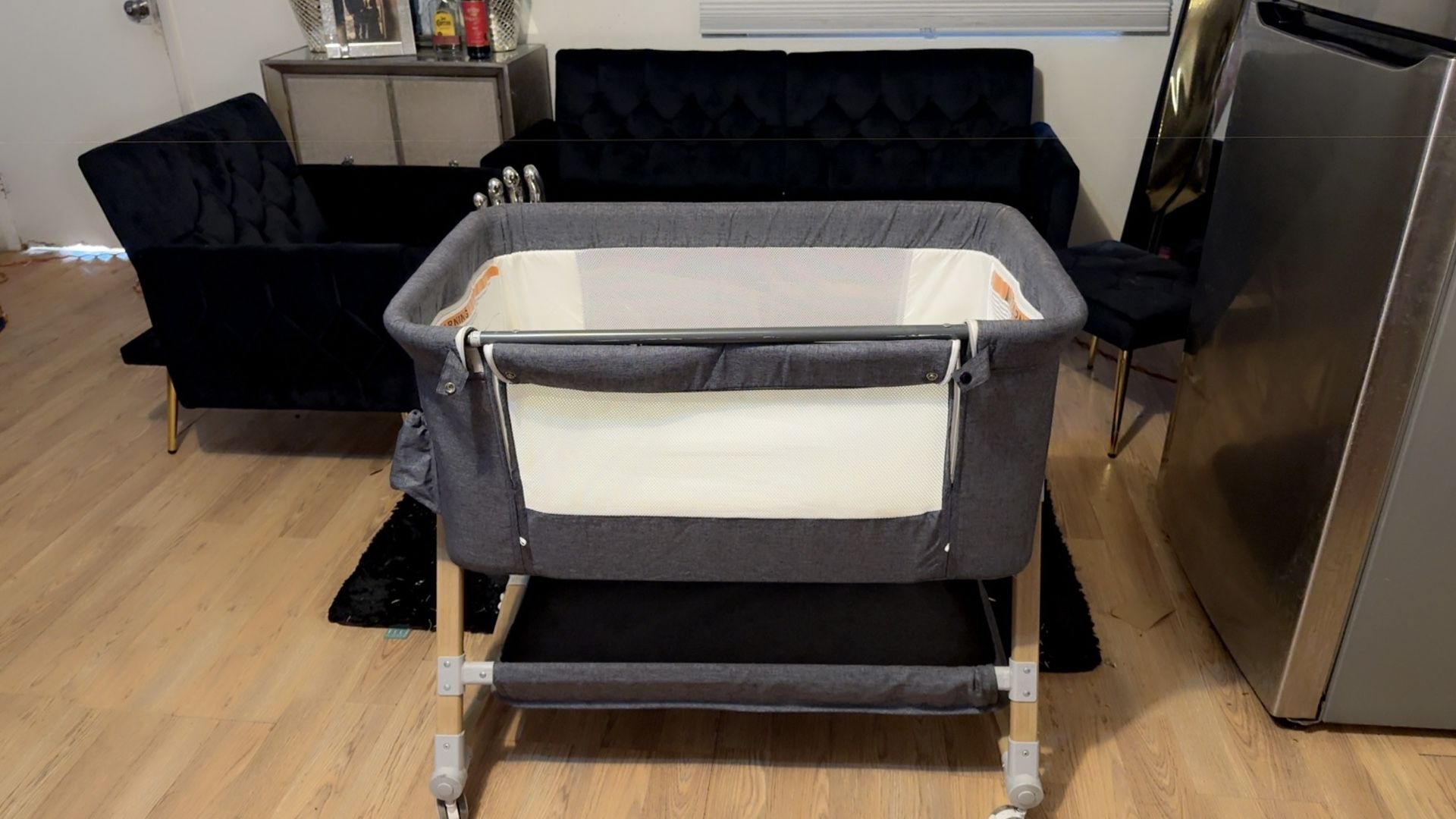 Baby Gray Bassinet Like New 