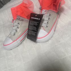Converse All Star Block Party High Tops - Toddler Size 5- Grey/Pink