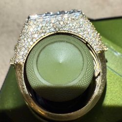Men’s Iced Out Natural Diamond Ring Size 11