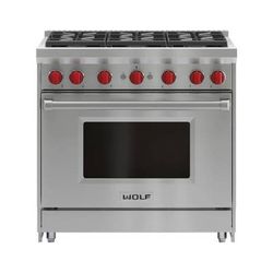 Wolf GR366 36" Pro-Style Gas Range with 6 Dual-Stacked Sealed Burners 