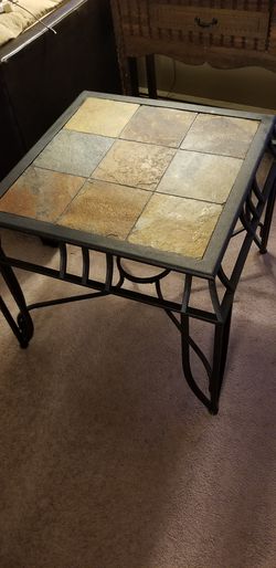 Tile and metal coffee and 2 end tables