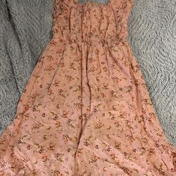 Art Class Girls Pink Floral High-Low Romper S (6/7) kids 