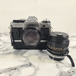 Canon AE-1 Program Film Camera FD 50mm 1 : 1.8 + 28mm 1: 2.8 Lens & Power Winder