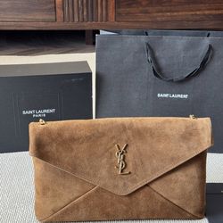 Genuine Suede Leather Envelope shoulder Bag