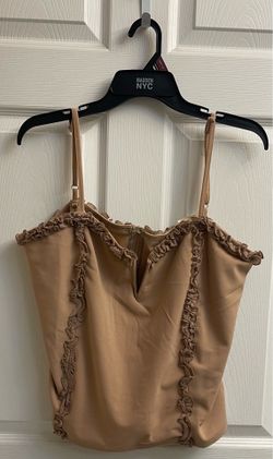 Brand new brown ruffle top size L
