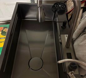 Dark brown sink
