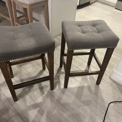 Backless Saddle Barstools - Set of 2
