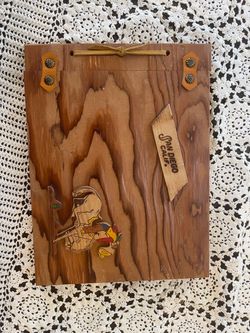 Western Americana San Diego Wooden Cutout Photo Album unused