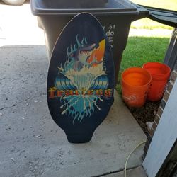 wooden shark surf board